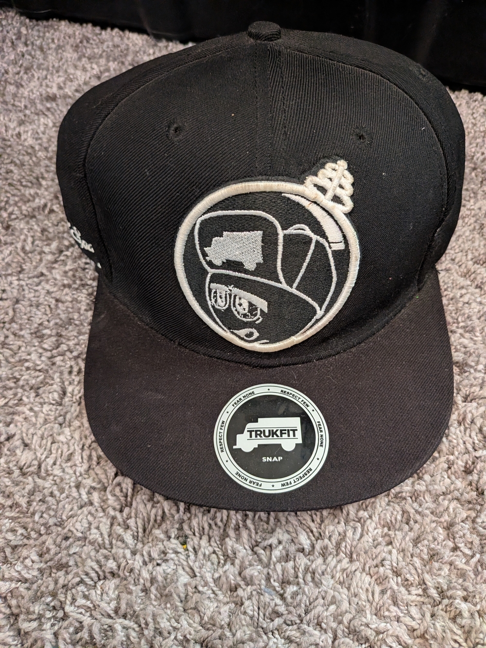 Trukfit Black Snapback with White Embroidered Logo